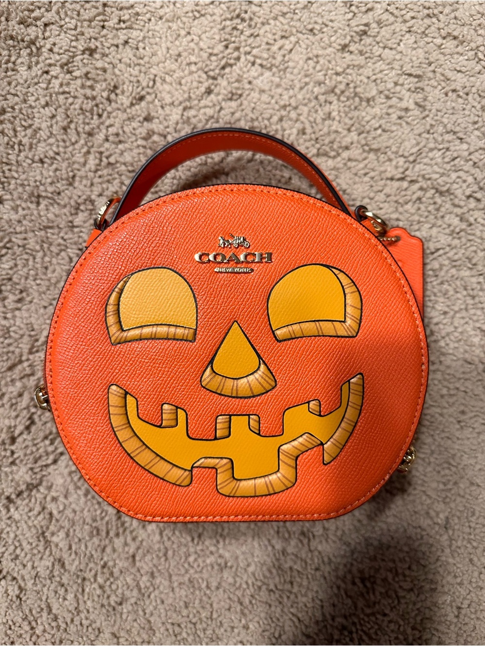 Coach Bright Orange Pumpkin Canteen Crossbody
